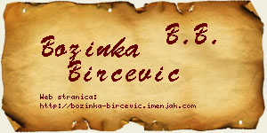 Božinka Birčević vizit kartica
